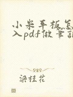 小米平板怎么导入pdf做笔记