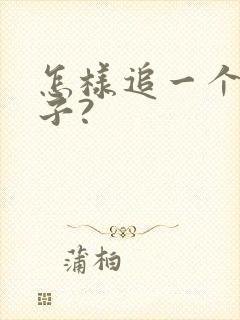 怎样追一个女孩子?