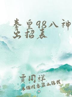 拳皇98八神庵出招表