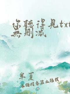 你听得见txt无删减