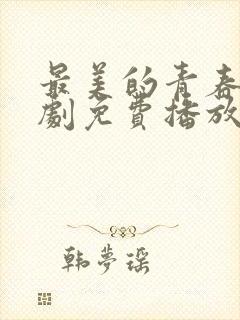 最美的青春电视剧免费播放入