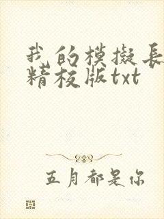 我的模拟长生路精校版txt