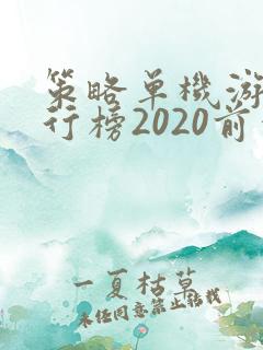 策略单机游戏排行榜2020前十名
