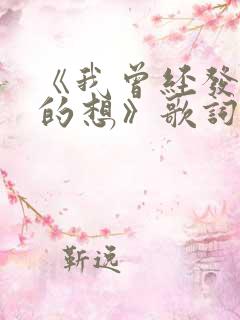 《我曾经发了疯的想》歌词