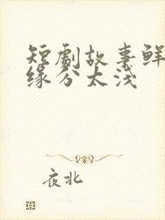 短剧故事鲜艳,缘分太浅