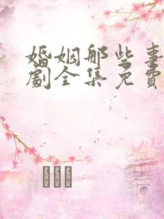 婚姻那些事电视剧全集免费观看完整版