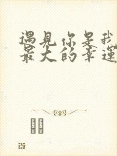 遇见你是我今生最大的幸运,拥有你是我