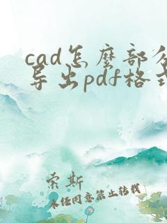 cad怎么部分导出pdf格式