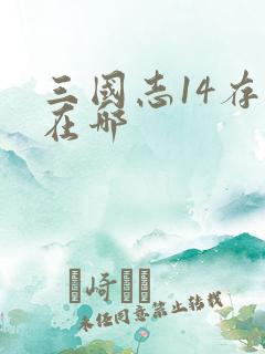 三国志14存档在哪