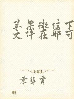 苹果微信下载的文件在哪可以找到