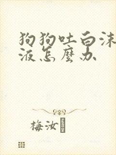 狗狗吐白沫的粘液怎么办