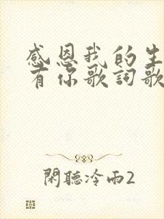 感恩我的生命中有你歌词歌谱