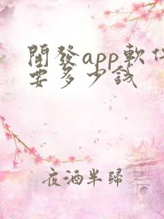 开发app软件要多少钱