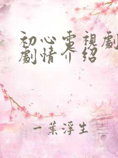 初心电视剧分集剧情介绍