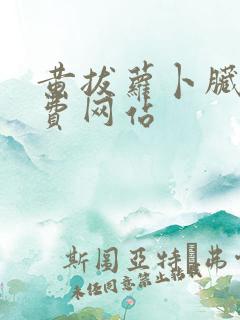 黄拔萝卜脏片免费网站