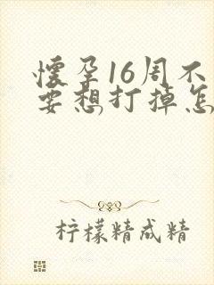 怀孕16周不想要想打掉怎么打