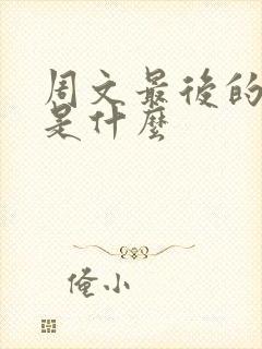 周文最后的结局是什么