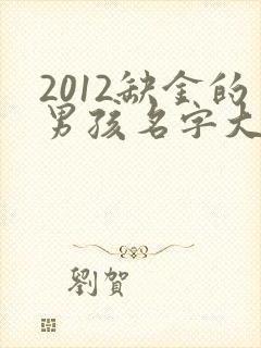 2012缺金的男孩名字大全集