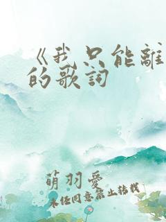 《我只能离开》的歌词