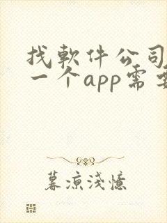 找软件公司开发一个app需要多少钱