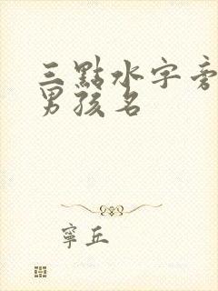 三点水字旁的字男孩名