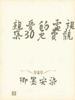 亲爱的电视剧全集30免费观看