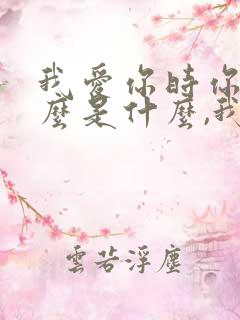 我爱你时你说什么是什么,我不爱你时