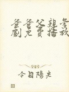 爸爸父亲爹电视剧免费播放