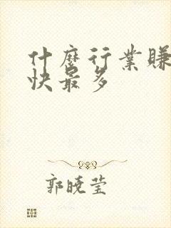 什么行业赚钱最快最多