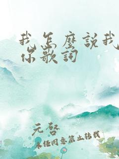 我怎么说我不爱你歌词