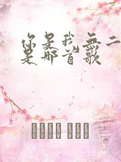 你是我无二无别是哪首歌