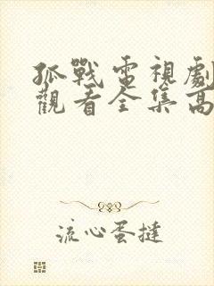 孤战电视剧免费观看全集高清