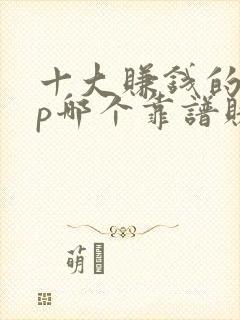 十大赚钱的app哪个靠谱赚钱还快