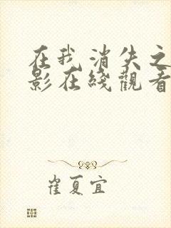 在我消失之前电影在线观看免费播放