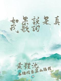 如果说是真的爱我歌词