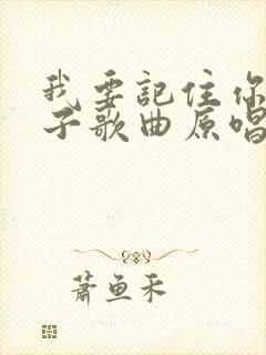 我要记住你的样子歌曲原唱