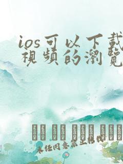 ios可以下载视频的浏览器