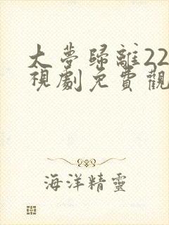 大梦归离22电视剧免费观看全集高清