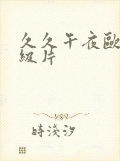 久久午夜欧美一级片