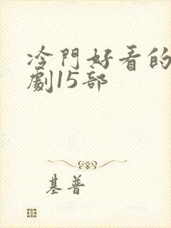 冷门好看的谍战剧15部