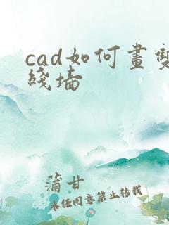 cad如何画双线墙