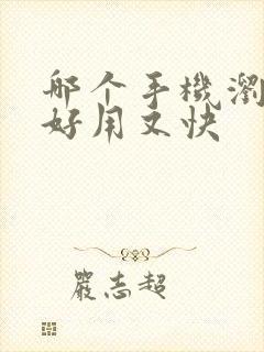 哪个手机浏览器好用又快