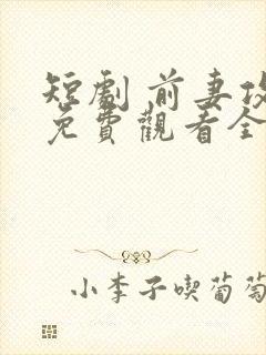 短剧 前妻攻略免费观看全集