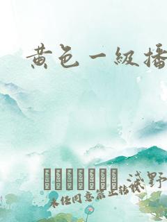 黄色一级播放片