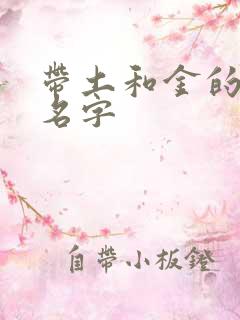 带土和金的男孩名字