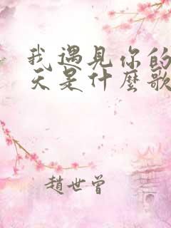 我遇见你的那一天是什么歌里的歌词