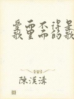 爱而不得是哪首歌里面的歌词