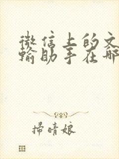 微信上的文件传输助手在哪里