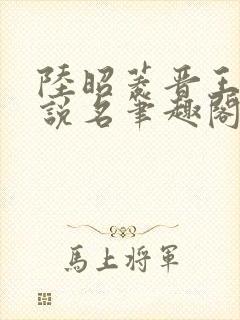 陆昭菱晋王的小说名笔趣阁