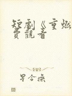 短剧《重燃》免费观看